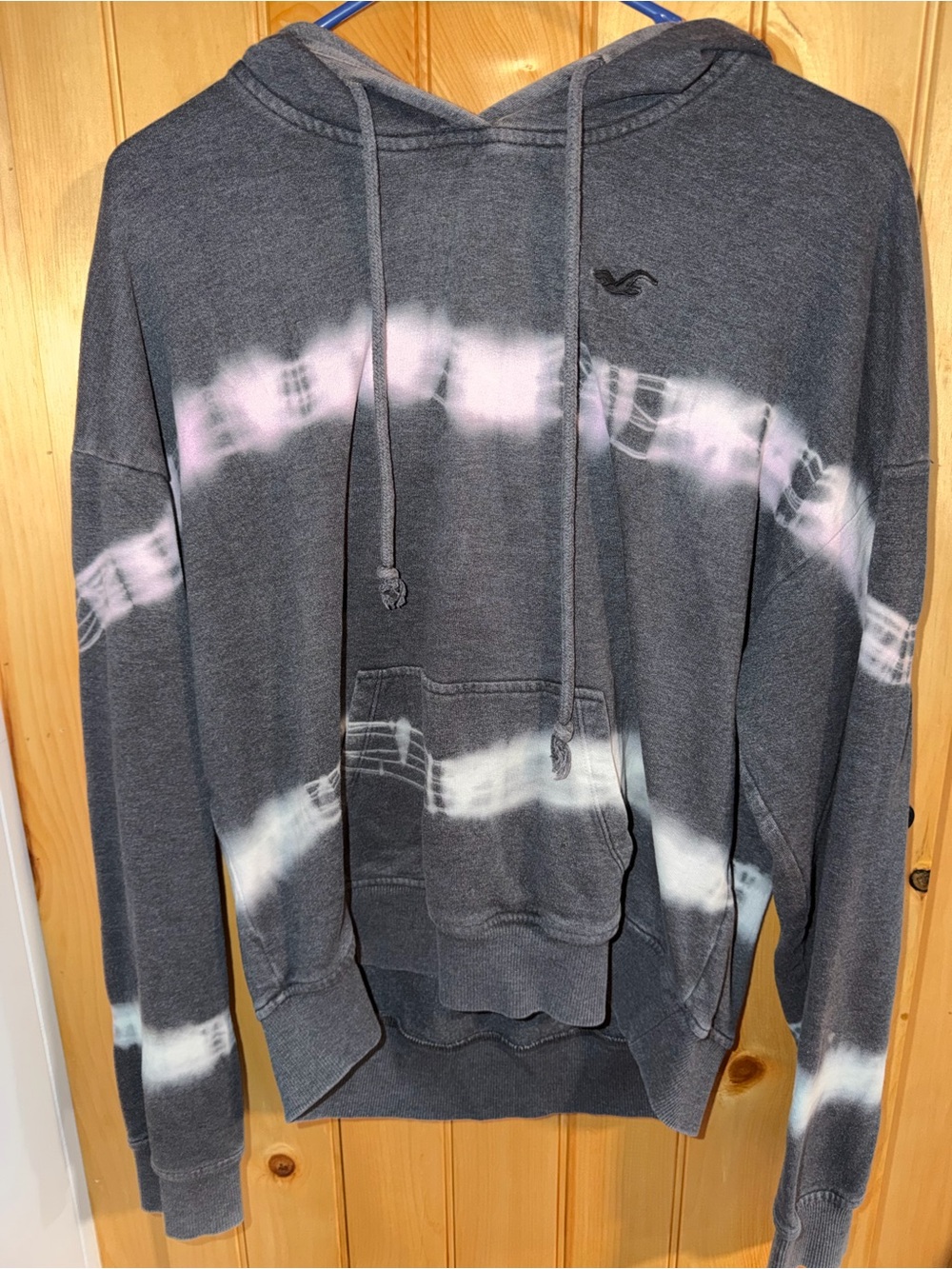 Hollister Co. Women’s Gray Pink White Tie-Dye Pullover Hoodie-Size S